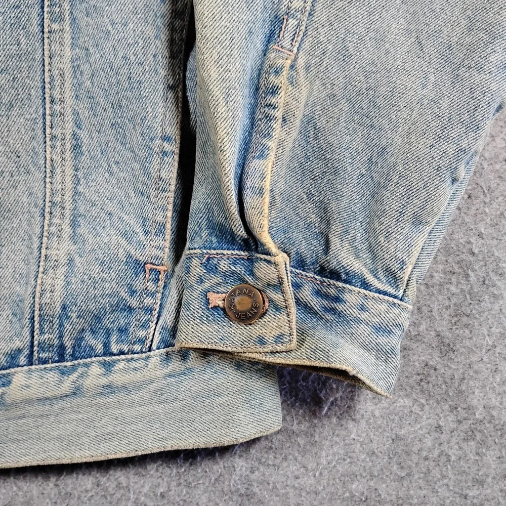 Vintage Katana Jeans Denim Trucker Jacket Light Wash Blue Mens Size Medium‎ M
